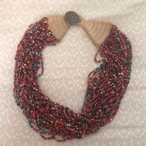 Multicolored tiny bead/ multi strand necklace